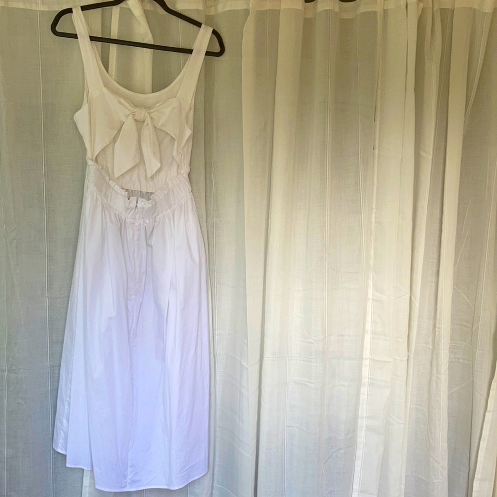 Love ady - sz L, white midi tank dress w/ tie